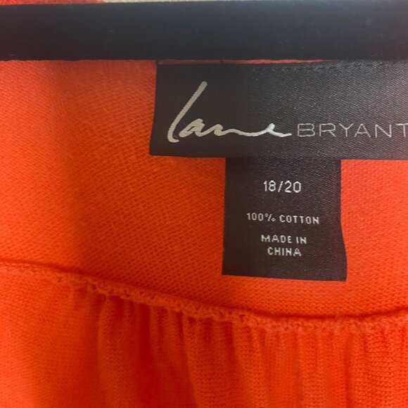 Lane Bryant Womens Button-Up Orange Cardigan 18/20 3/4 Sleeves 100% Cotton Light - Picture 2 of 10